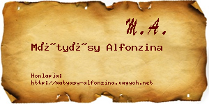 Mátyásy Alfonzina névjegykártya